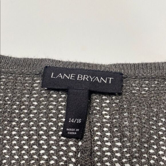 Lane Bryant Gray Knit Sleeveless V-Neck Tunic Sweater Women's Size 14/16 - Picture 9 of 14